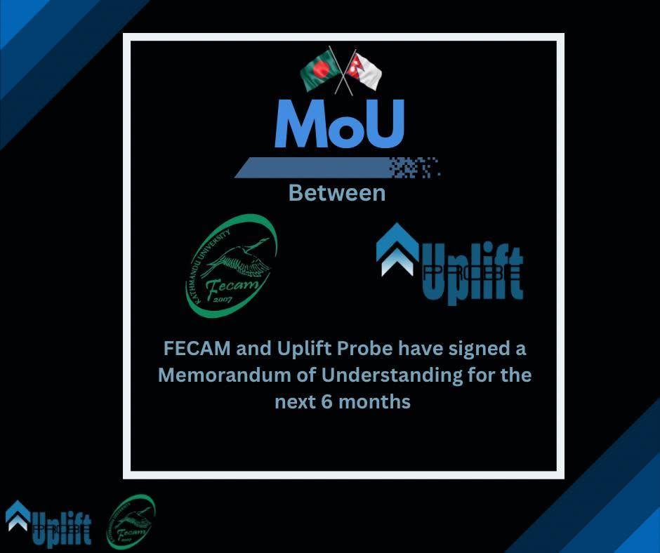 Graphic announcing the MoU between FECAM and Uplift Probe